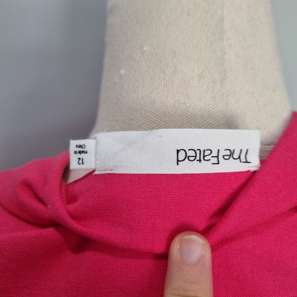 The Fated Pink Linen Blend Wrap Blazer Mini Dress Size 12 - Picture 5 of 6